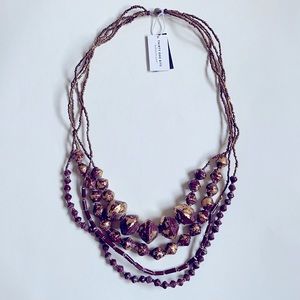 NWT 31 Bits Plum Gold Necklace